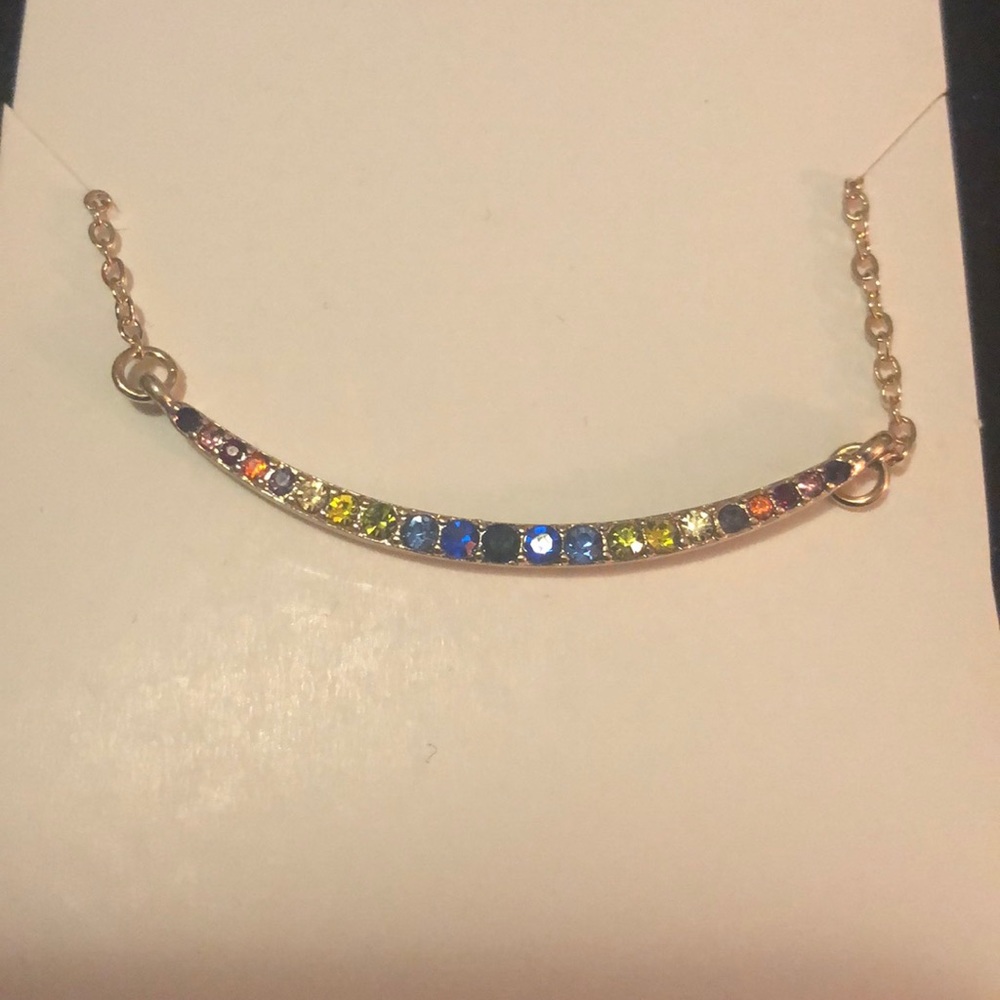 Rainbow Colored Bar Necklace